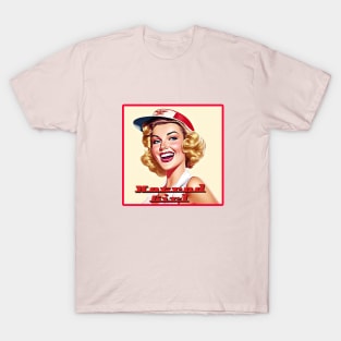 Hotrod Girl Retro Blonde Beauty Illustration Art T-Shirt